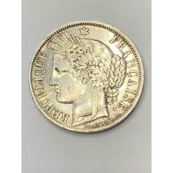 Munt zilver Frankrijk 5 FR Ceres 1870 K anker zeldzaam !!
