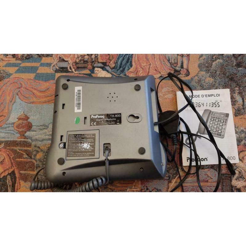 Téléphone fixe Profoon TX800 grands chiffres alarme parfait