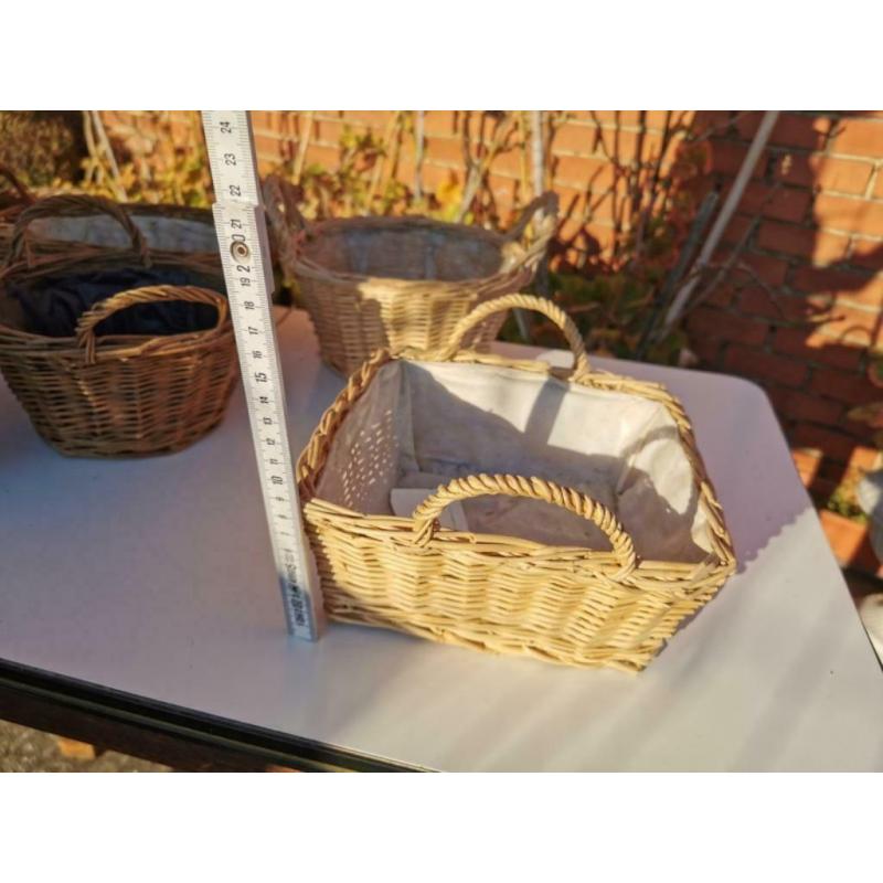 Rieten mand met oren vierkanten mand MO5 9x21x21 cm