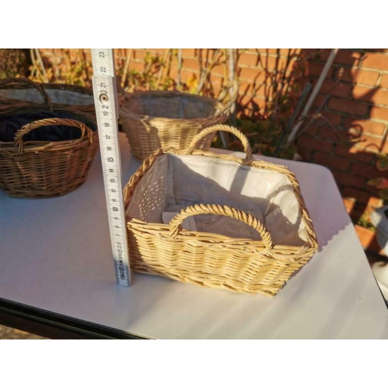 Rieten mand met oren vierkanten mand MO5 9x21x21 cm