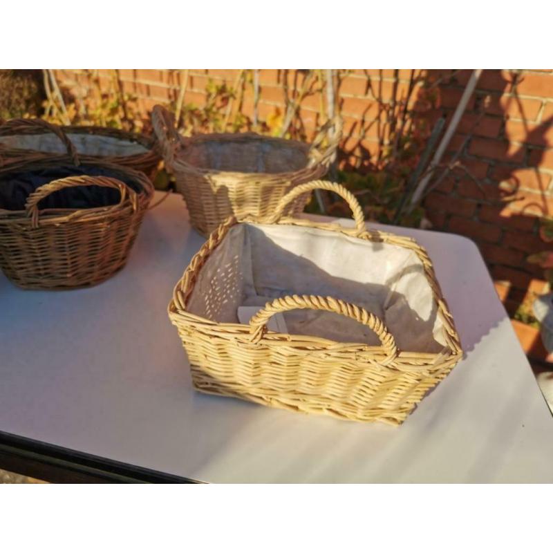 Rieten mand met oren vierkanten mand MO5 9x21x21 cm