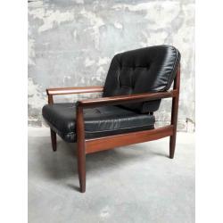 Vintage bankstel leder bank fauteuils zetels 3+1+1 Deens ?