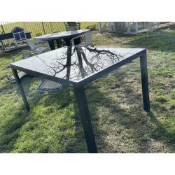 Tuintafel glazen blad