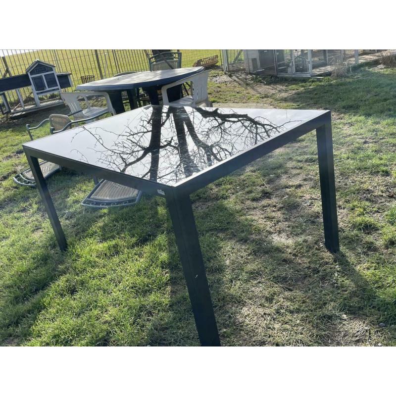 Tuintafel glazen blad
